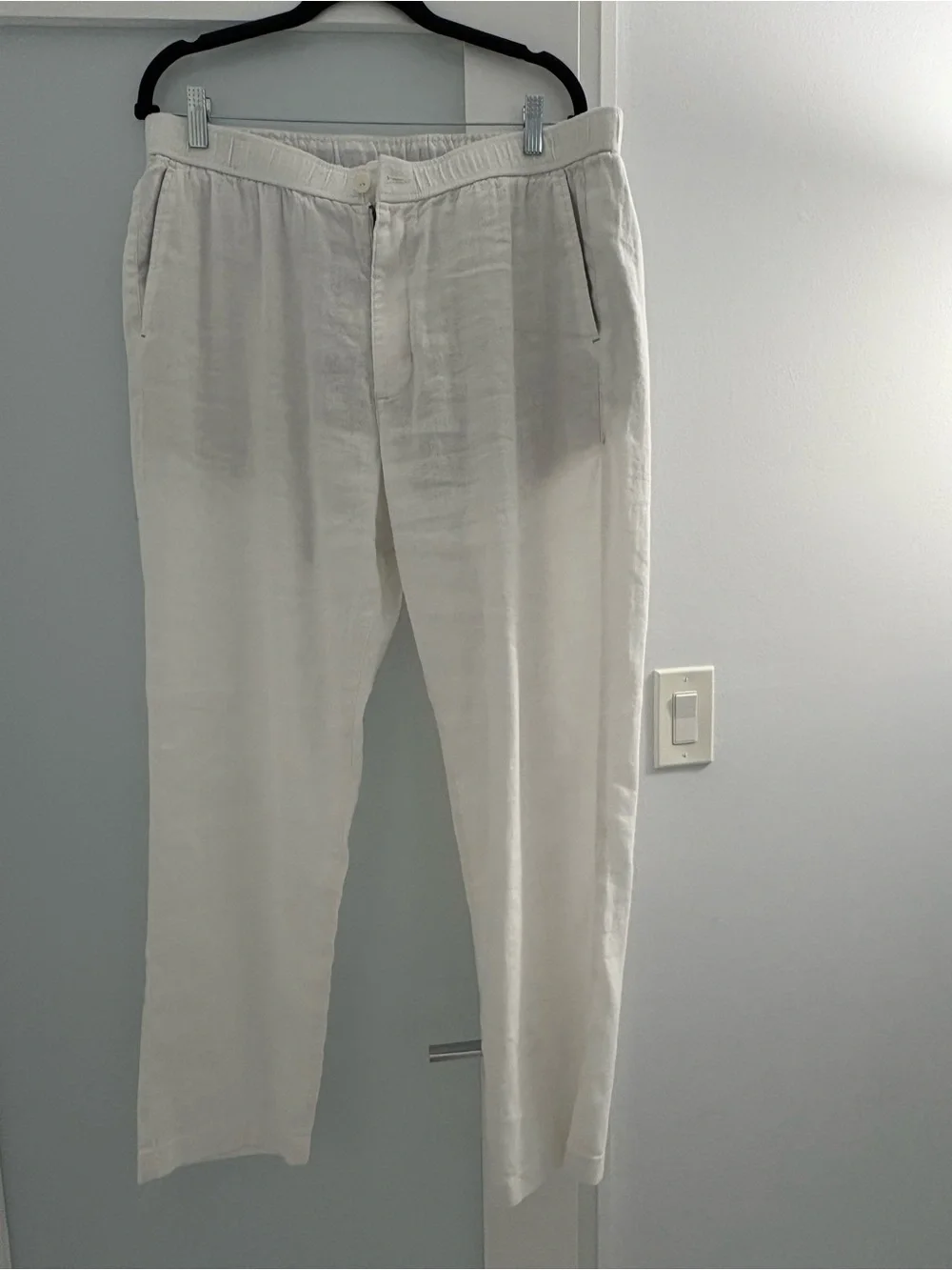 Tommy Bahama White Linen-Blend Beach Coast Classic Fit Pants